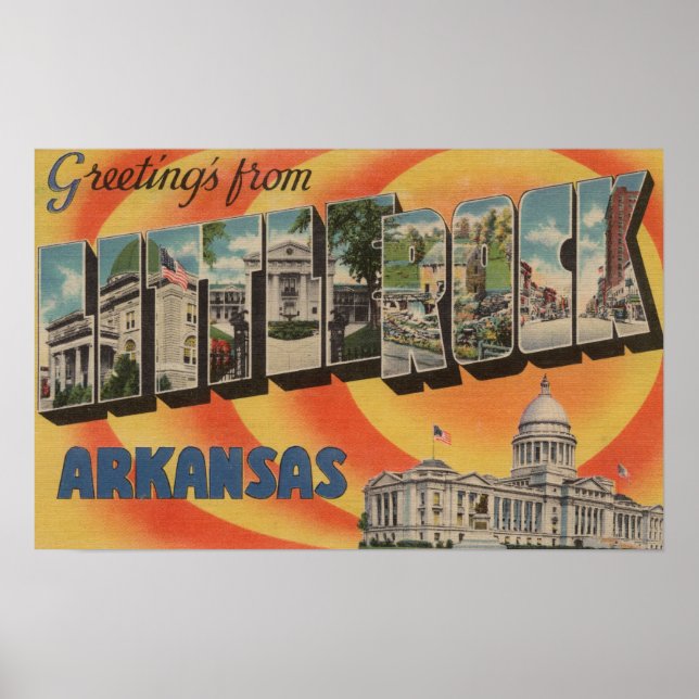 Poster Little Rock, Arkansas - Scènes de grandes lettres (Devant)