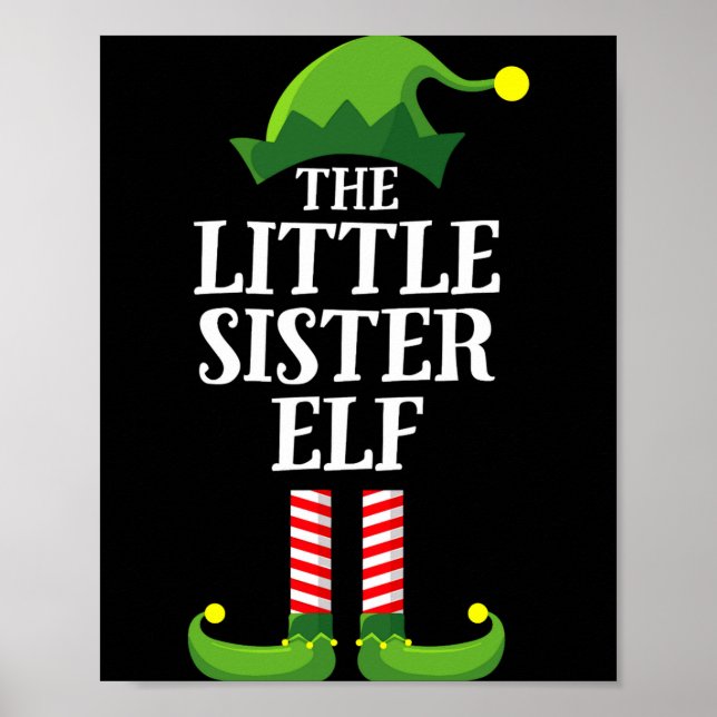 Poster Little Sister Elf Matching Family Group Christmas  (Devant)