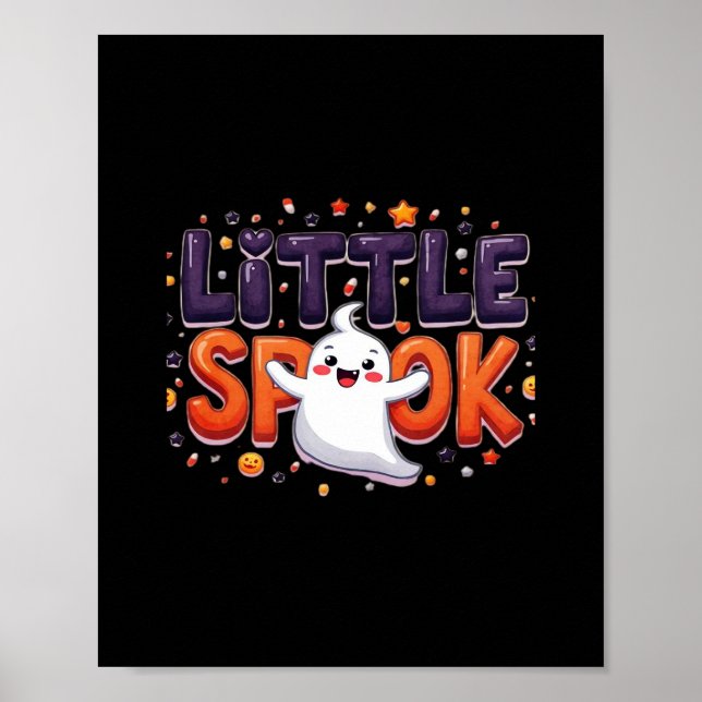Poster Little Spook Cute Halloween style créatif (Devant)