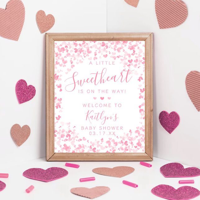 Poster Little Sweetheart Valentine's Day Baby Shower (Créateur téléchargé)