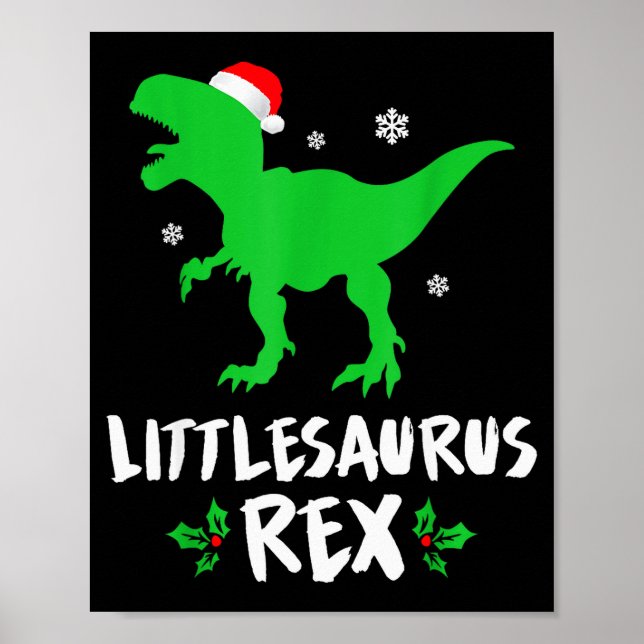 Poster Little T Rex Matching Family Christmas Dinosaur Sh (Devant)