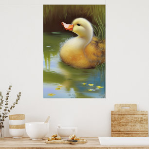 Poster Little Yellow Duckie - AI Imaginaire Art Still Lif