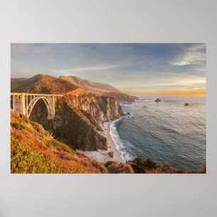 Poster Littoral Bixby Bridge, Big Sur Californie