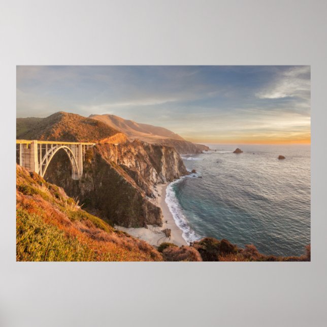 Poster Littoral | Bixby Bridge, Big Sur Californie (Devant)