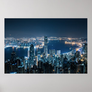 Poster Littoral   Île de Hong Kong, Asie