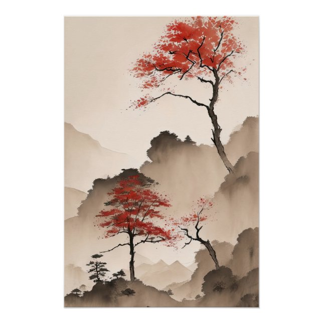 Poster Littoral minimaliste japonais (Devant)