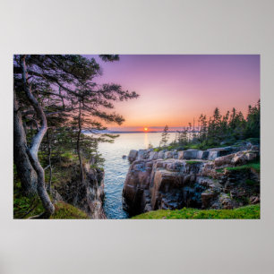 Poster Littoral Parc national Ravens Nest Acadia Maine
