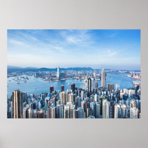 Poster Littoral   Tsim Sha Tsu, île de Hong Kong, Asie