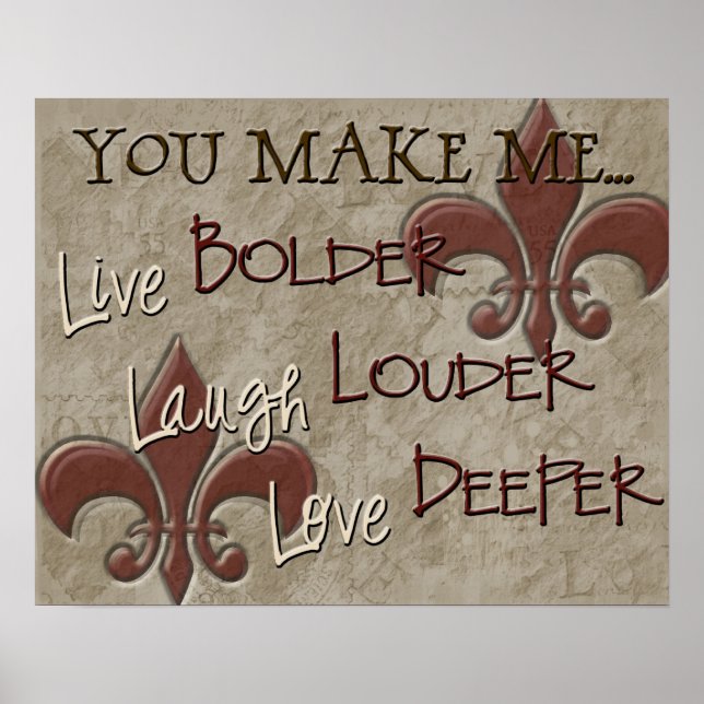 Poster Live Bolder Rire plus fort Amour Deeper (Devant)