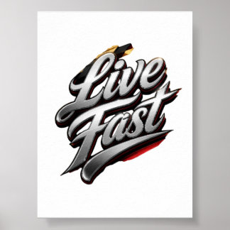 Poster Live Fast Vintage Racing