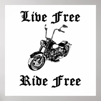 Poster Live Free Ride Free Moto