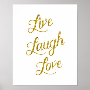 Poster Live Lauder Love Gold Faux Parties scintillant Séq