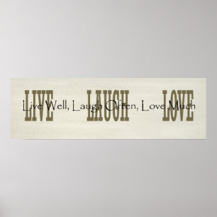 Poster Live Laugh Love