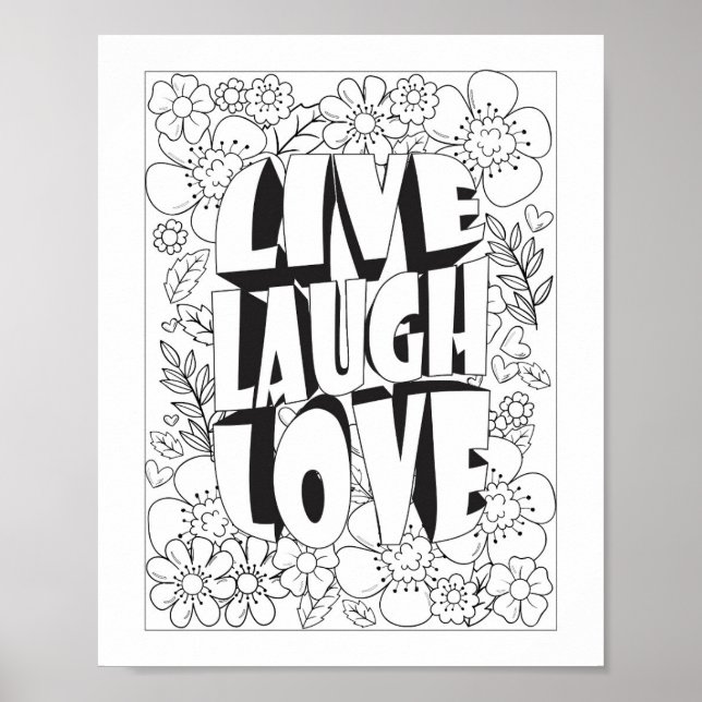 Poster Live Laugh love Color It You (Devant)