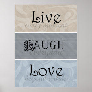 Poster Live Laugh Love Neutrals