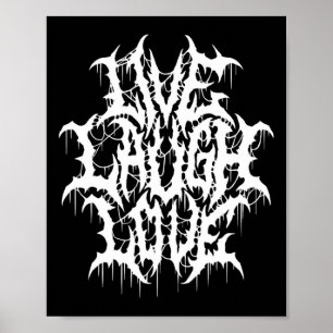 Poster Live Lauver Love Black Metal Parodie Fun Typograph