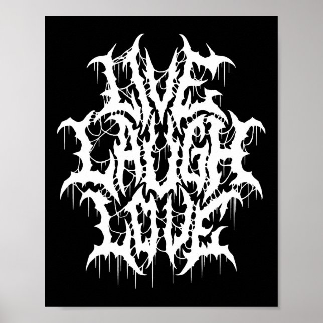 Poster Live Lauver Love Black Metal Parodie Fun Typograph (Devant)