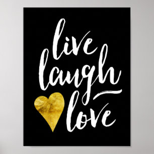 Poster Live moderne, rire, Love Print (8,5x11)
