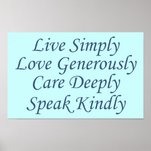 Poster Live Simply bleu