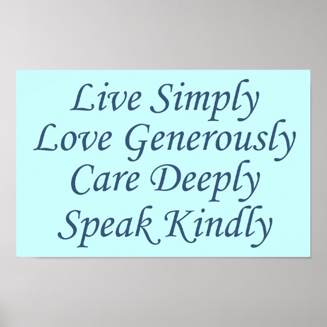 Poster Live Simply bleu (Devant)