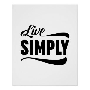 Poster Live Simply Typographie