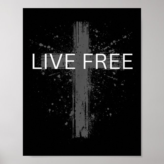 Poster Live Text Christian, Patriotic Cross Flag Faith Do (Devant)