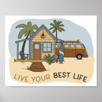 Live Your Best Life Beach cabine Surfer