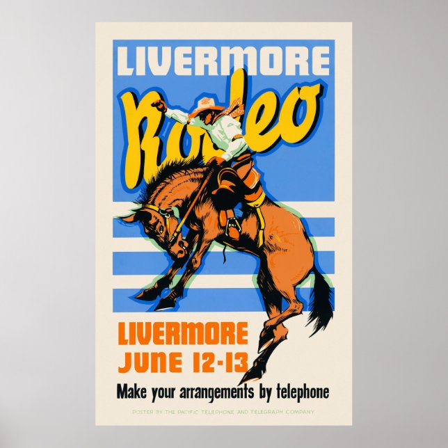 Poster Livermore Rodeo Vintage Wall Art 1933 (Devant)