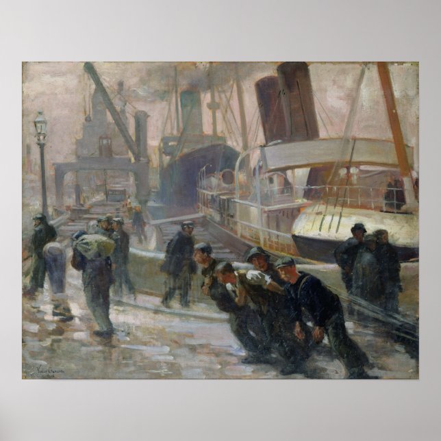 Poster Liverpool Dockers à Dawn, 1903 (Devant)