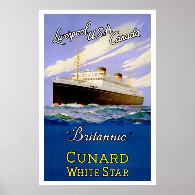 Poster Liverpool, États-Unis et Canada ~ par Britannic (Devant)