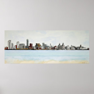 Poster Liverpool Skyline