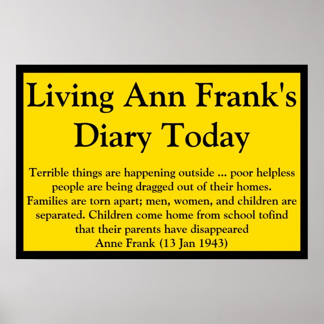 Poster Living Ann Frank's Diary Quote (Devant)