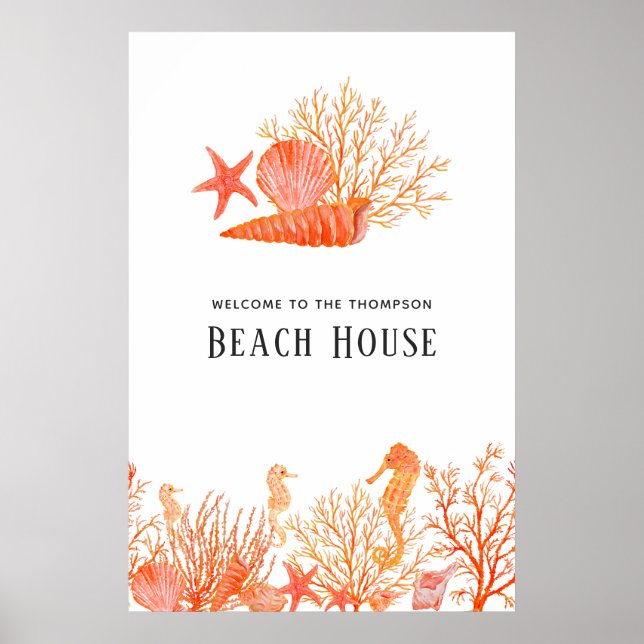 Poster Living Coral Beach House (Devant)