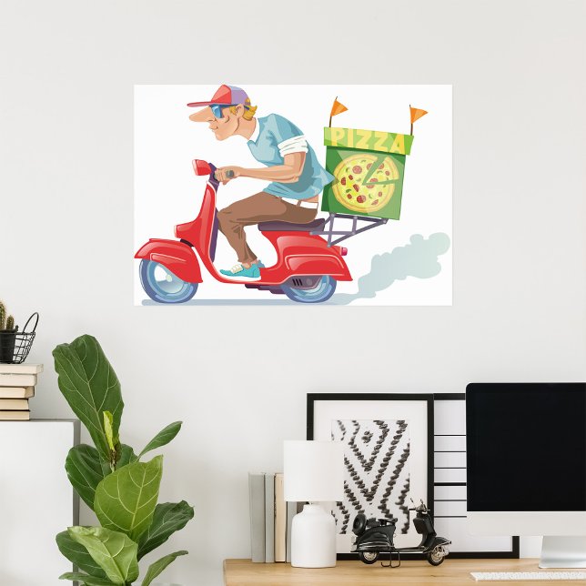 Poster Livraison de pizzas cyclées (Créateur téléchargé)