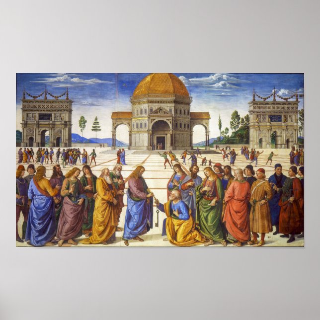 Poster Livraison des clés | Pietro Perugino | (Devant)