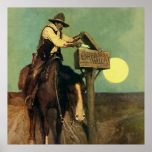 Poster "Livraison rurale" Western Art par NC Wyeth
