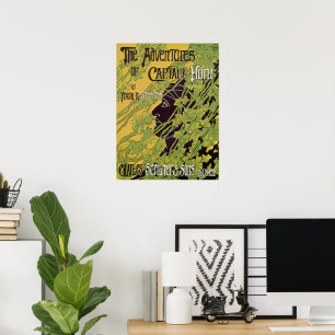 Poster Livre Art Nouveau Vintage, Aventures du Capitaine