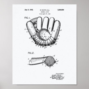 Poster Livre blanc sur l'art breveté de baseball Glove 1