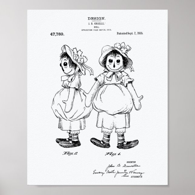 Poster Livre blanc sur l'art breveté Doll 1915 (Devant)