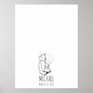 Poster Livre d’or des empreintes du nounours