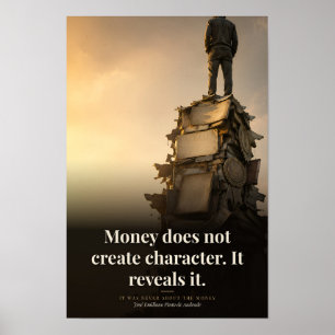 Poster Livre de citations d'art sur l'argent révélant le