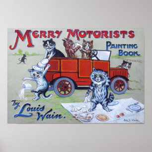 Poster Livre de coloriage des automobilistes joyeux, Loui