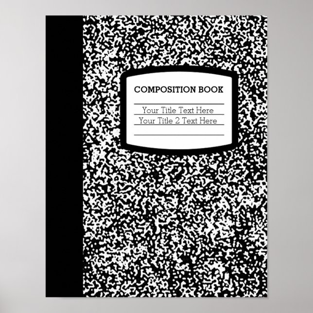 Poster Livre de composition personnalisé Noir/Blanc École (Devant)