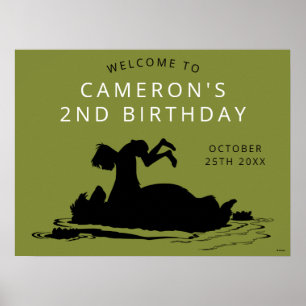 Poster Livre de la Jungle Silhouette Anniversaire Bienven