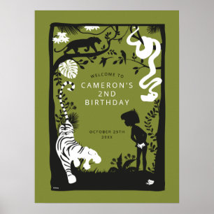 Poster Livre de la Jungle Silhouette Anniversaire Bienven