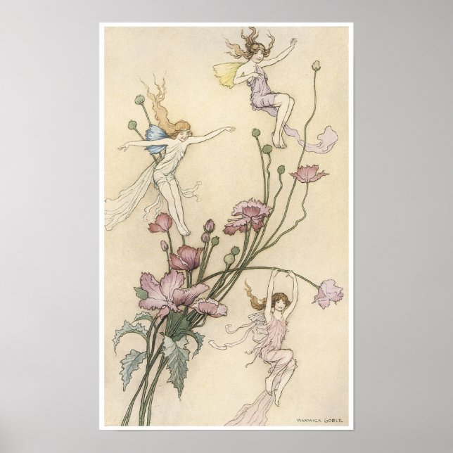 Poster Livre de poésie fée, trois esprits (Devant)