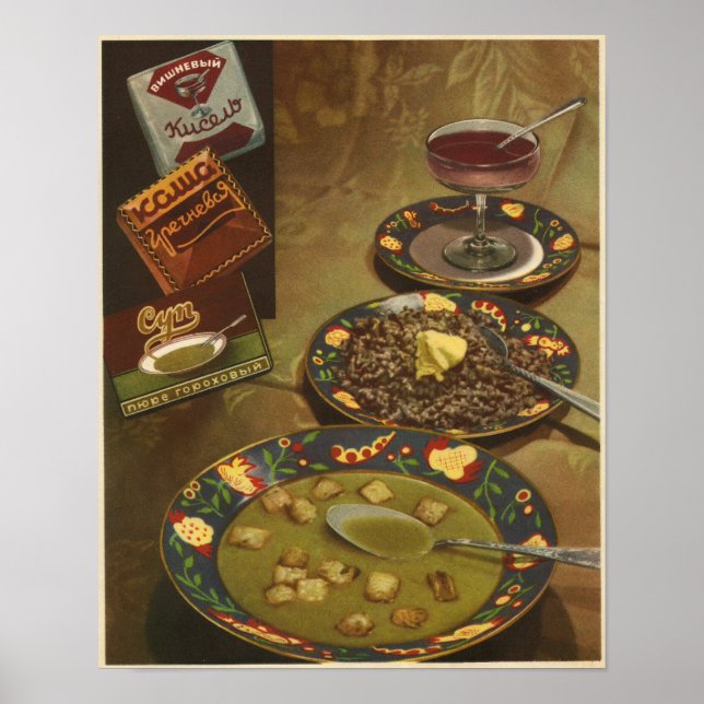 Poster Livre de saveurs et d'aliments sains, URSS 1952 (Devant)