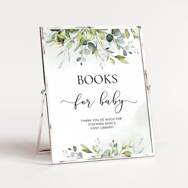 Poster Livre d'eucalyptus d'aquarelle pour bébé (Créateur téléchargé)