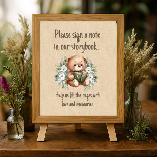 Poster Livre d'histoire Teddy Bear Guestbook
