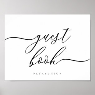 Poster Livre d'hôtes Clean Signature simple